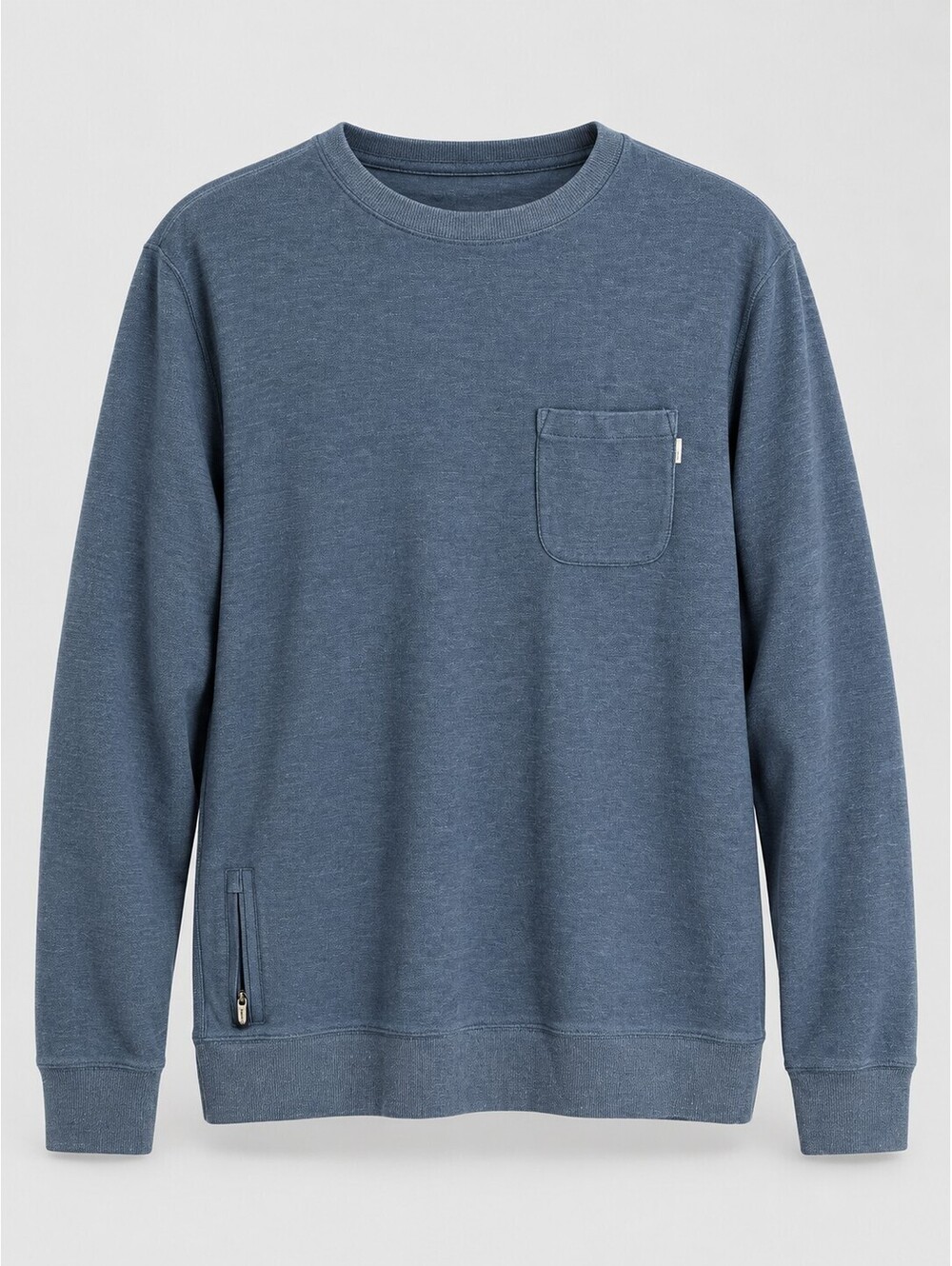 Vuori Men's L Jeffreys Pullover Blue Crewneck Pocket Sweatshirt V218 Athletic